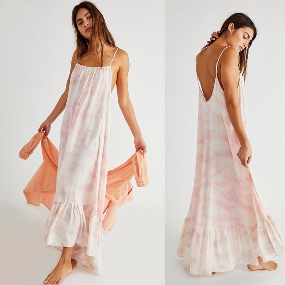Free People Intimately Full On Tie Dye Long Slip Maxi Dress - Picture 2 of 8